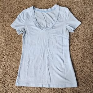 Light Blue V-Neck Women's Tee